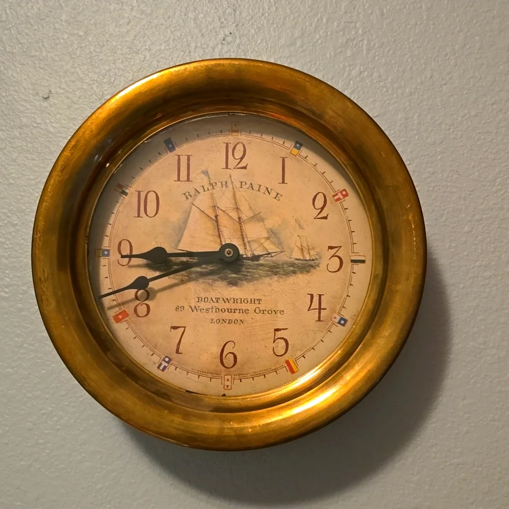 Timeworks genuine Ralph Paine vintage brass clock